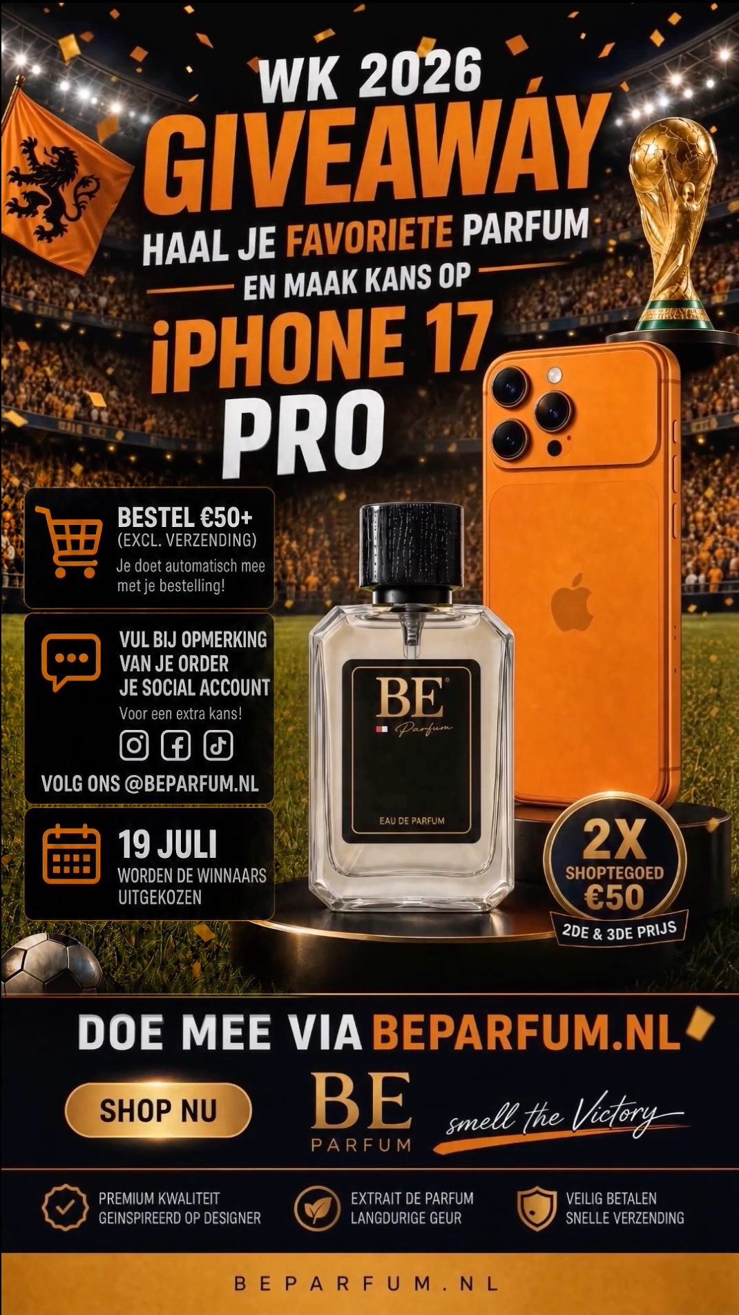 Win een iPhone 17 Pro Oranje tijdens WK 2026 🍊